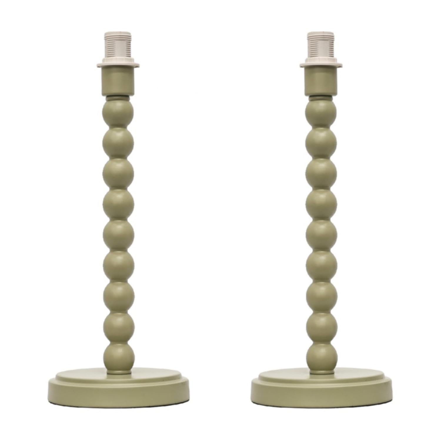 firstchoicelighting Set of 2 Bobbin - Sage Green Table Lamp Bases