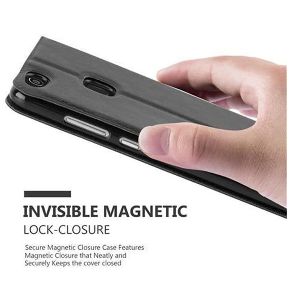 Cadorabo Custodia Libro Per Huawei P10 - NERO COMETA Con Chiusura Magnetica E Funzione Stand - Cover Portafoglio In Pelle Finta, Protezione Completa - 4