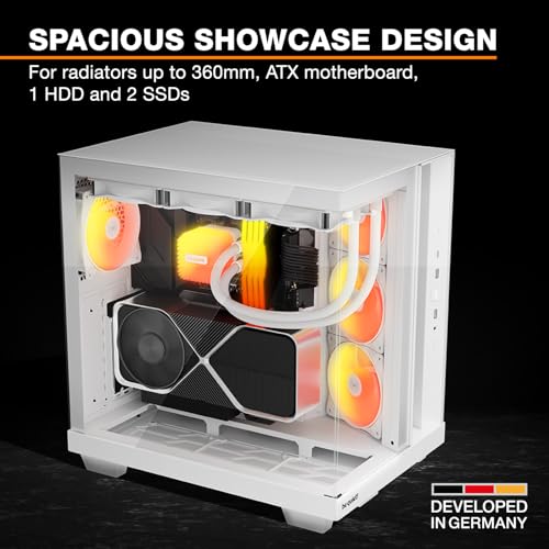 Image of be quiet! Light Base 500 LX White PC Case, Fully Windowed Front and Side | Show case, Dual Chamber Design, Mid Tower Computer Case, ARGB Fan hub, 4 Light Wings LX PWM Fans, Backside Connector Design
