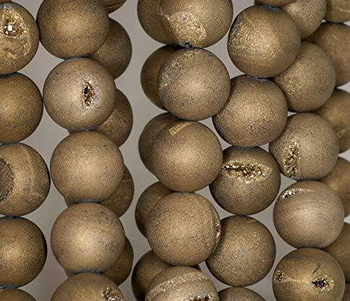 Jewelry Making Supplies Matte 16mm Titanium Gold Druzy Gemstone