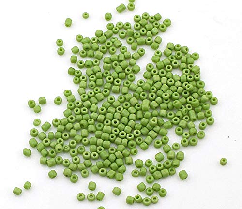 Pack of 3300 Glass Seed Beads 3 mm Opaque, Matt, 8/0, Pony Beads, Opaque Seed Beads, Choice of Colours (Light Green) - Image 2