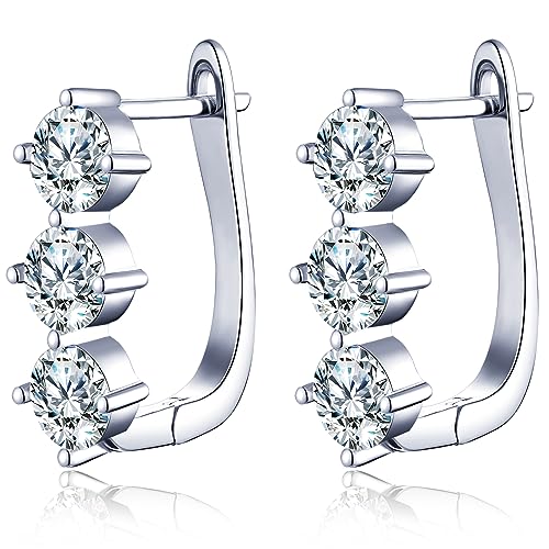 Earrings for Woman Man, Anniversary Birthday Gifts for Wife and Husband, 1.8 carat-3.0 carat Hoop Earrings, Woman's & Unisex Moissanite Earrings, Birthday Christmas Valentines Gift