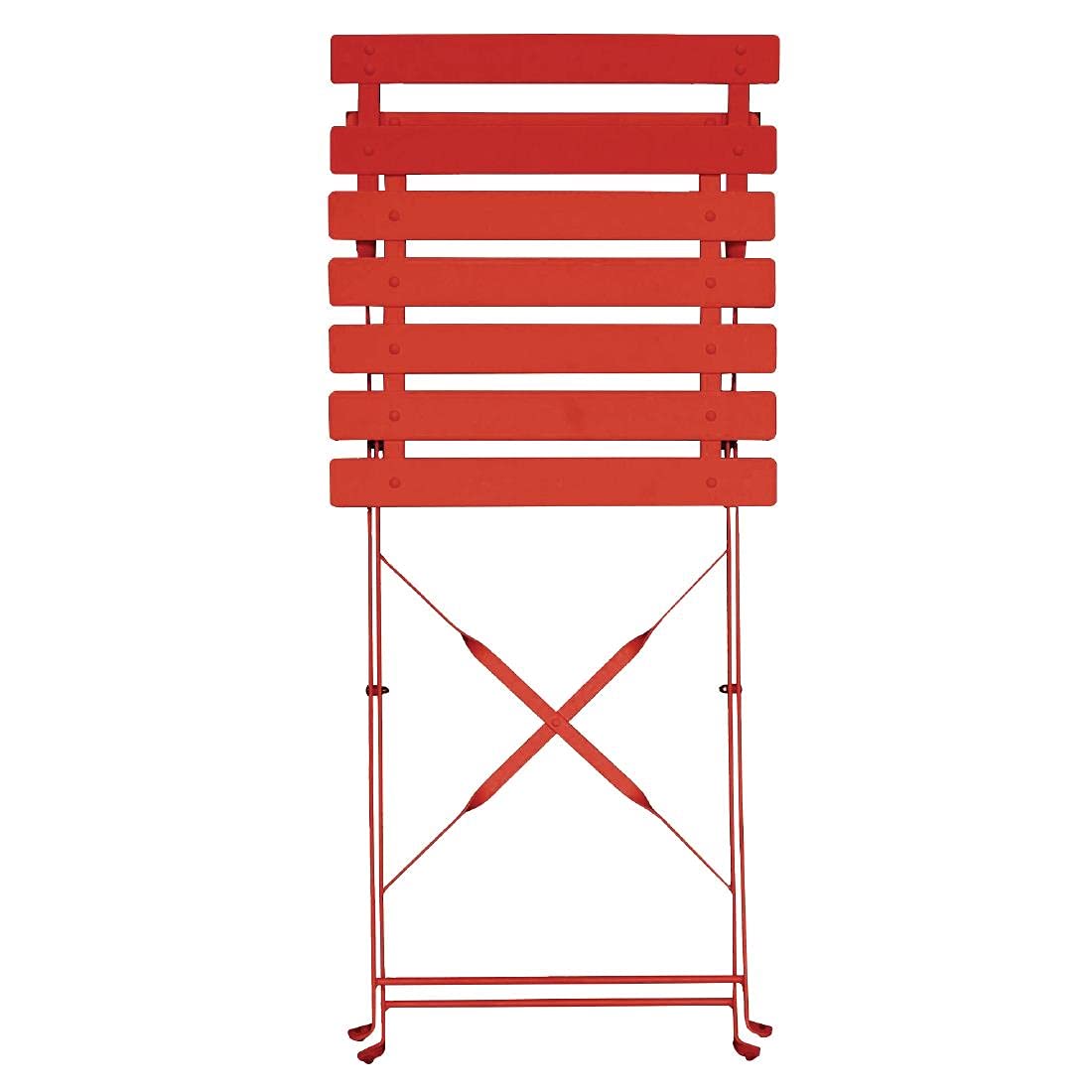 Bolero klappbare Terrassenstühle Stahl rot, 800(H) x 387(W) x 471(D)mm