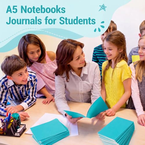 Image of Mimorou 100 Pcs A5 Journals Notebooks Bulk,Cyan,Lined