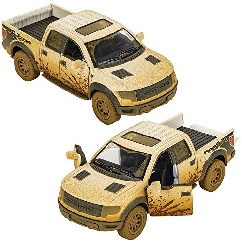 Image of Magicwand 1:46 Scale Die-Cast Metal F-150 SVT Raptor Super Crew【Muddy】 with Openable Doors,Pull Back Action【Colors as Per Stock】【1 Pc】