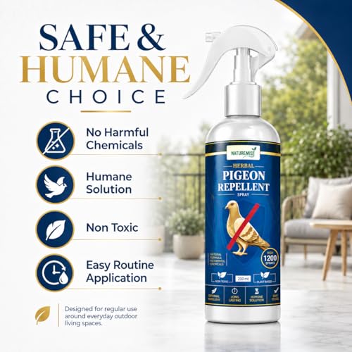 Image of Pigeon Repellent Spray for Balcony | Anti Pigeon Spray for Home | Bird Repellent for Balcony & Windows | Effective Pigeon Control Solution | Anti Bird Spray for Outdoor Indoor Use (200ML)