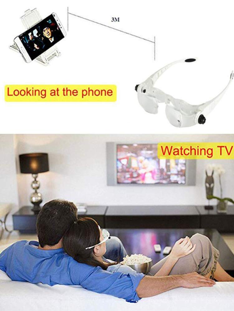 Kopfband-Vergrößerungslinsen (2,1-fache Vergrößerung), freihändig tragbar, für TV, Elektronik, Wimpernverlängerung, Bastelarbeiten, Schmuck, Schaltungen und Uhrenreparaturen