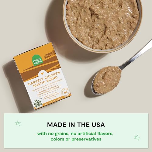 Open Farm Rustic Blend Wet Cat Food, Complete & Balanced Medley with Human-Grade Ingredients, Humanely-Raised Meat, Non-GMO Veggies & Bone Broth, Harvest Chicken Recipe, 5.5oz Packs (Case of 12) - Image 5