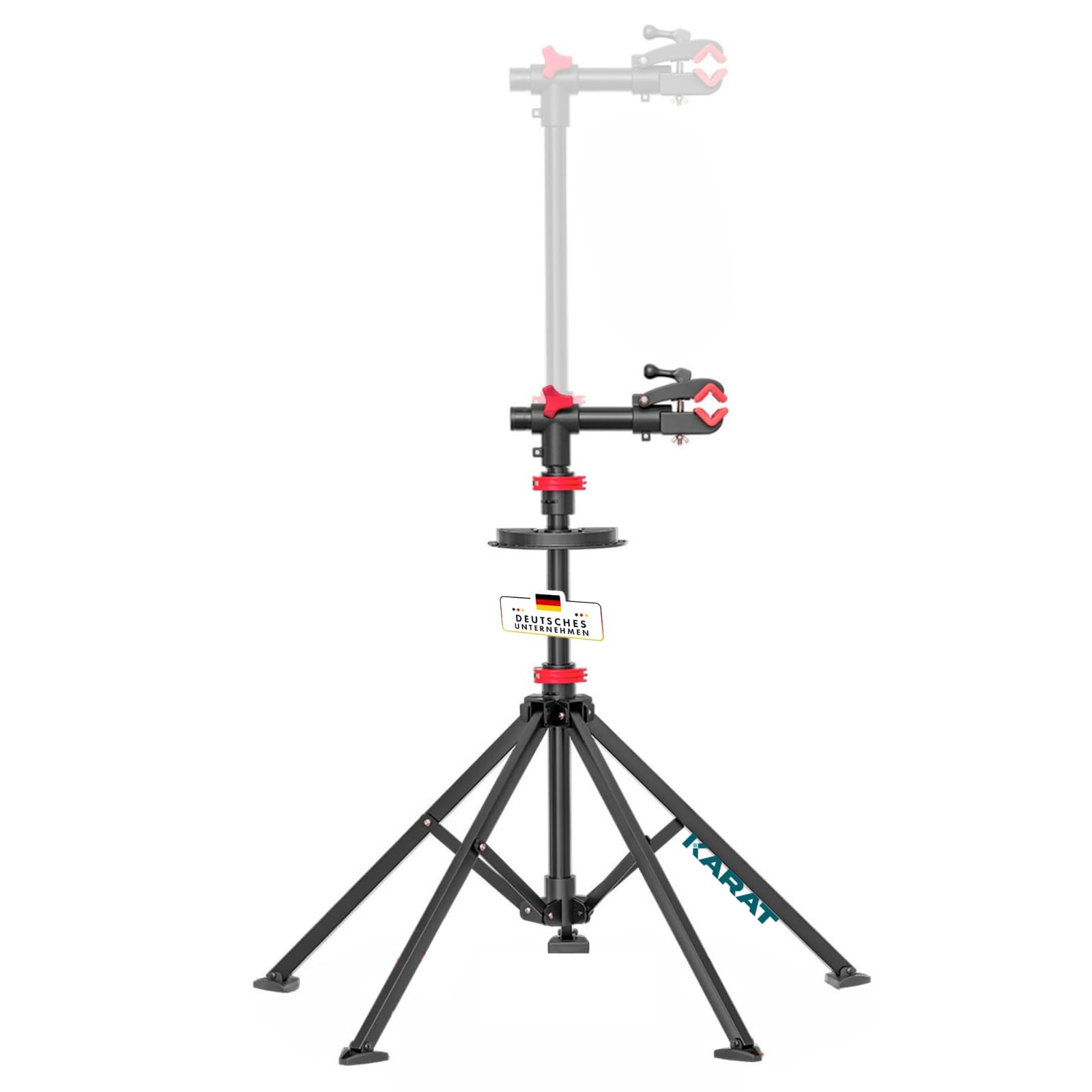 KARAT Uchwyt montażowy do rowerów, stojak naprawczy 360°, regulacja wysokości, obrotowy z dużą półką na narzędzia, wytrzymały do rowerów górskich do 30 kg (Lois)