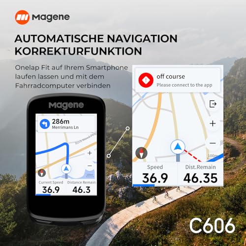 Magene C606 Touchscreen GPS Fahrradcomputer Navigation WiFi Bluetooth Datenübertragung...