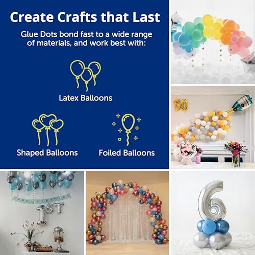Glue Dots, Balloon Dots, Double-Sided, Permanent, 1/2", 300 Dots, DIY Balloon Arch Decoration, Glue Tape for Party Wedding Birthday, Glue Stick and Tape Alternative, Clear - Image 3