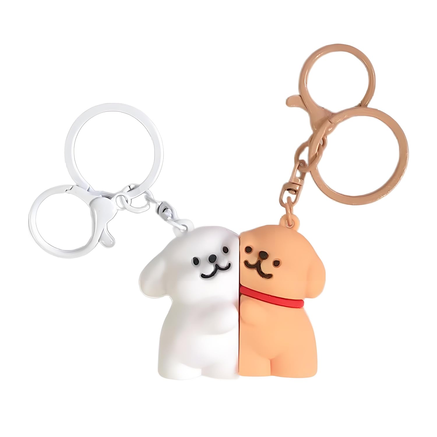 Arfuka Unisex Multicolour Magnetic Dog Keyring Keychain Set For Couple Matching Keyrings Purse Charms For Boyfriend Girlfriend, Lovers
