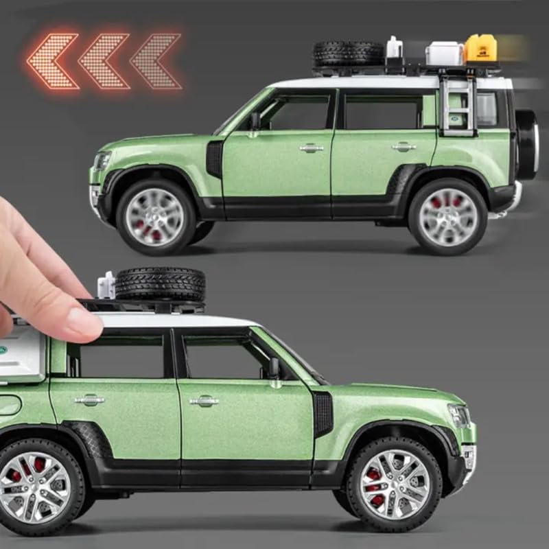Image of Land Rover Defender Sports Model Car with Box, Zinc Alloy Pull Back Toy car with Sound and Light for Kids Boy Girl Gift [Colors as Per Stock] (Land Rover Defender Sports)