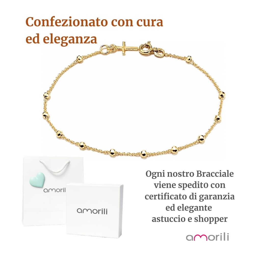 Bracciale Rosario Uomo Donna in Argento 925 Dorato con Rodio – Simbolo Cattolico Cristiano di Fede – Braccialetto Religioso Elegante Idea Regalo bcc0335