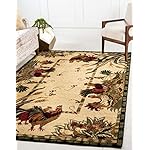 Unique Loom Barnyard Collection Area Rug - Farm (5' 1" x 8' Rectangle, Cream/ Black)