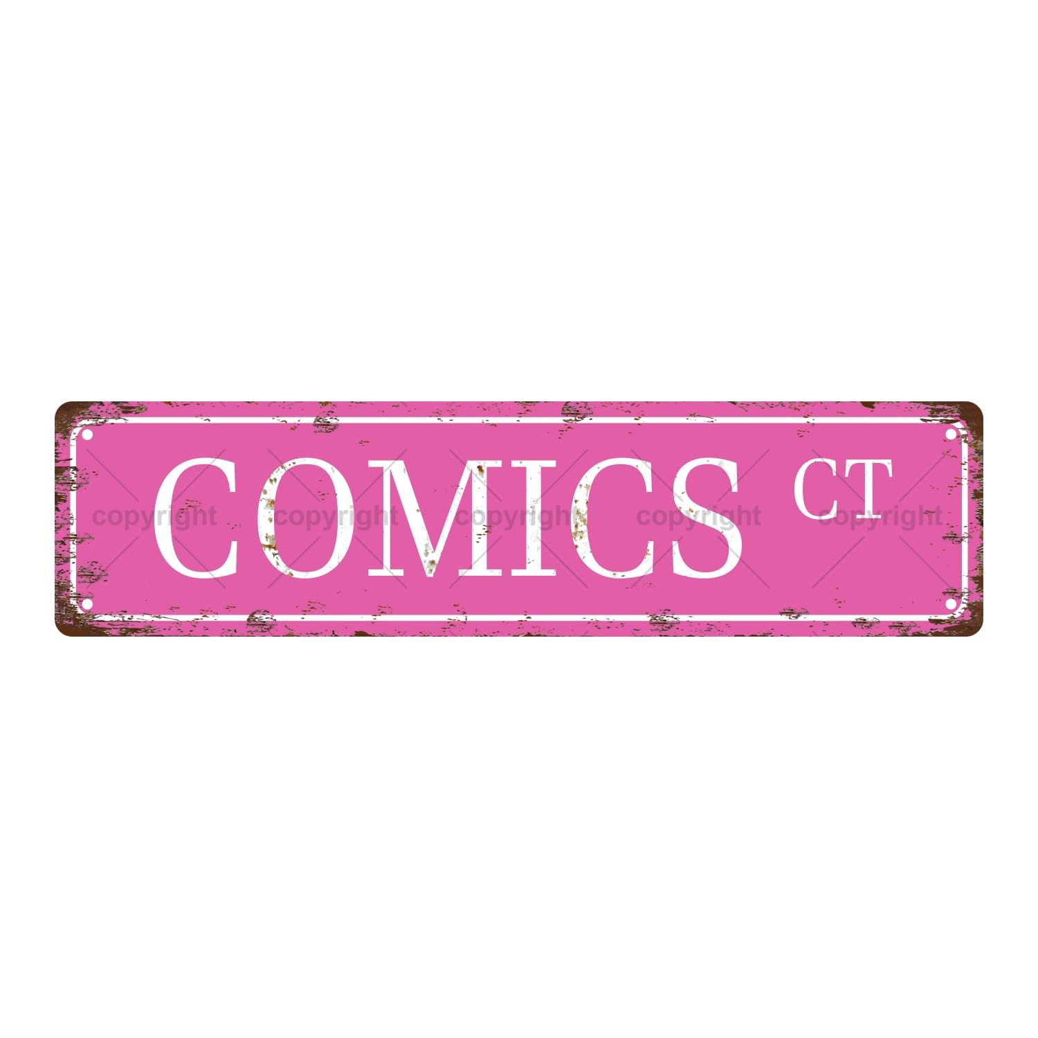 Comics CT Bookshelf Metal Tin Street Sign Bar Cafe Garage Cave Home Room Wall Bathroom Farmhouse Garden Porch Patio Decor,4x16 Inch