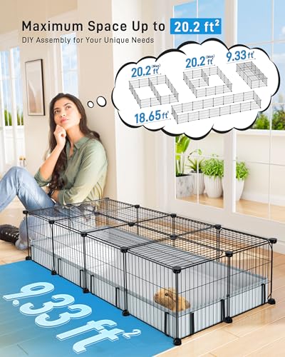 image for BUCATSTATE 20 Panels Guinea Pig Cages, Rabbit Cage Indoor with Waterpr