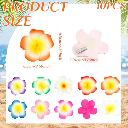 Ondder Hawaiian Flower Hair Clips, set 10 piezas miniatura 2