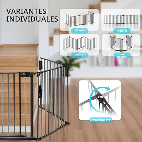 Miniatura 3 de Kesser Rejilla Protectora Para Chimenea Con Puerta De Metal, Rejilla De Protección Para El Horno, Parque Parque De Seguridad, Rejilla De Seguridad Para Niños, 305cm