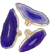 Rockcloud Pack Of 2 Crystal Point Stone Drawer Knobs With Screws Silver Tone Cabinet Knob Cupboard Pull Handle Home Decoration, Red Jasper