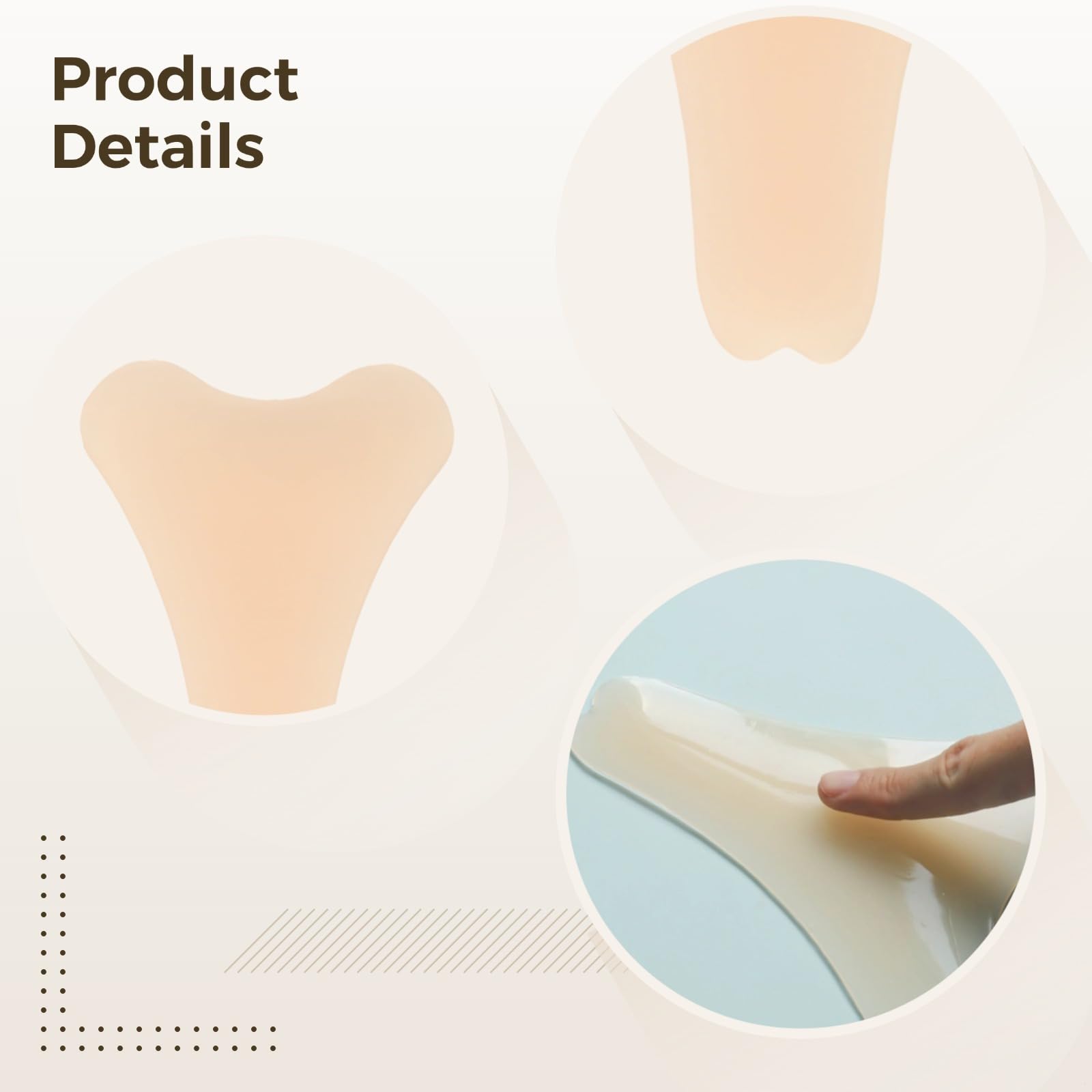 Bosreroy 4 Silicone Camel Toe Concealers, Reusable and Comfortable, Invisible Underwear Protector