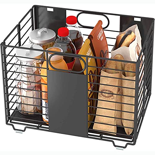 Joly Home Storage Basket - Collapsible, Metal Wire Laundry Hamper Laundry Basket Anti-Rust Baskets Ventilation Toy Basket Large Shelf Basket for Pantry Storage and Organization