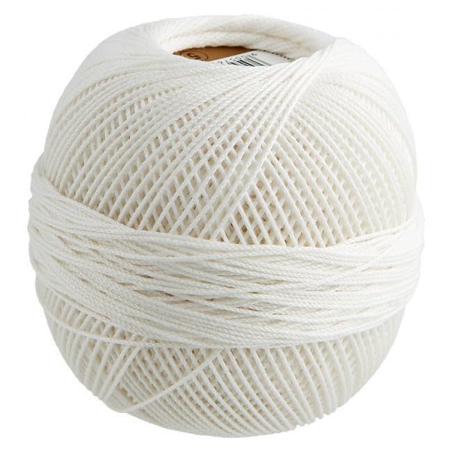 Elisa Häkelgarn Filethäkelgarn Stärke 5, 50 g/200 m LL, 100% Baumwolle gekämmt, mercerisiert, gasiert, NS 1,75-2,0mm, (8503 creme)