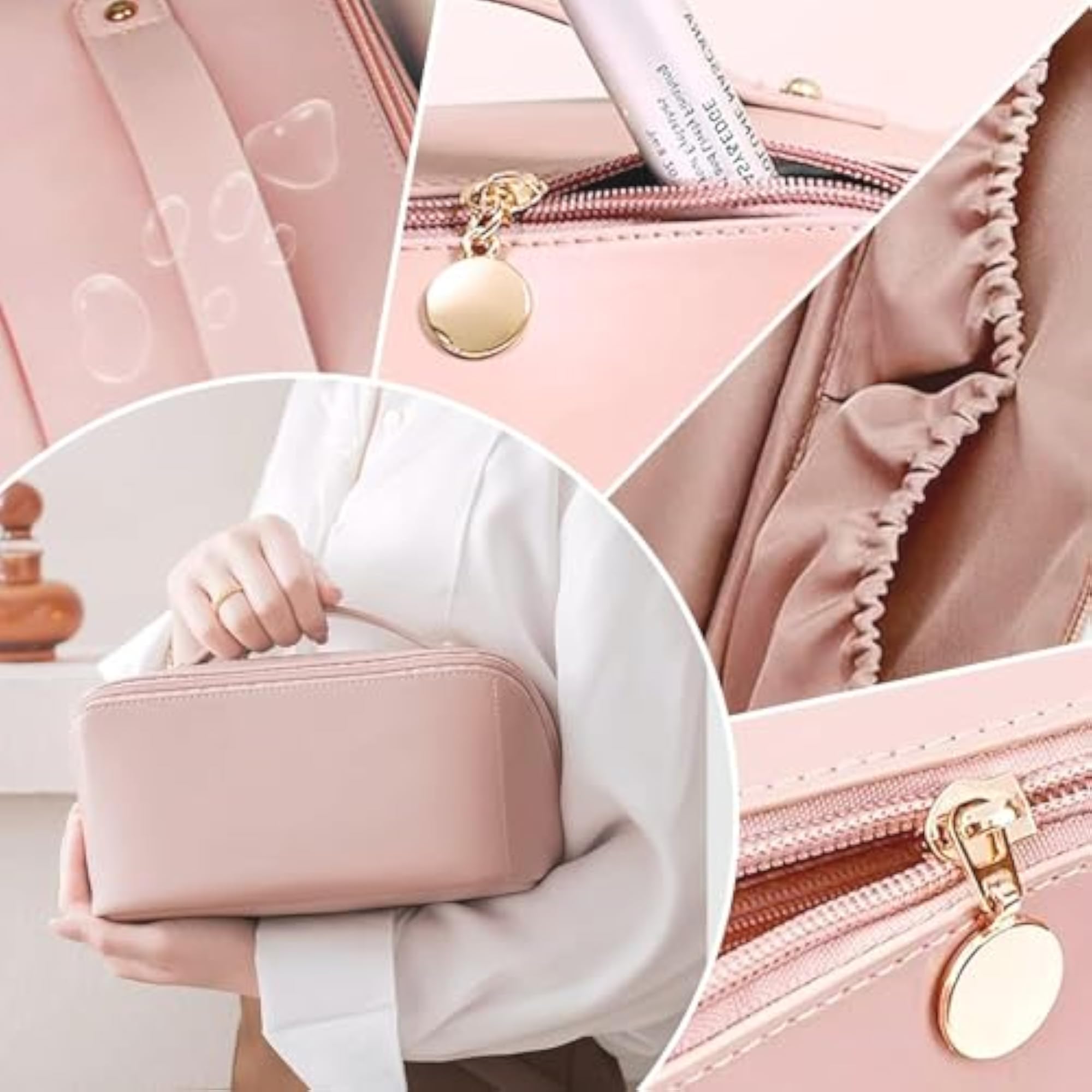 Leather Large Capacity Travel Cosmetic Bag