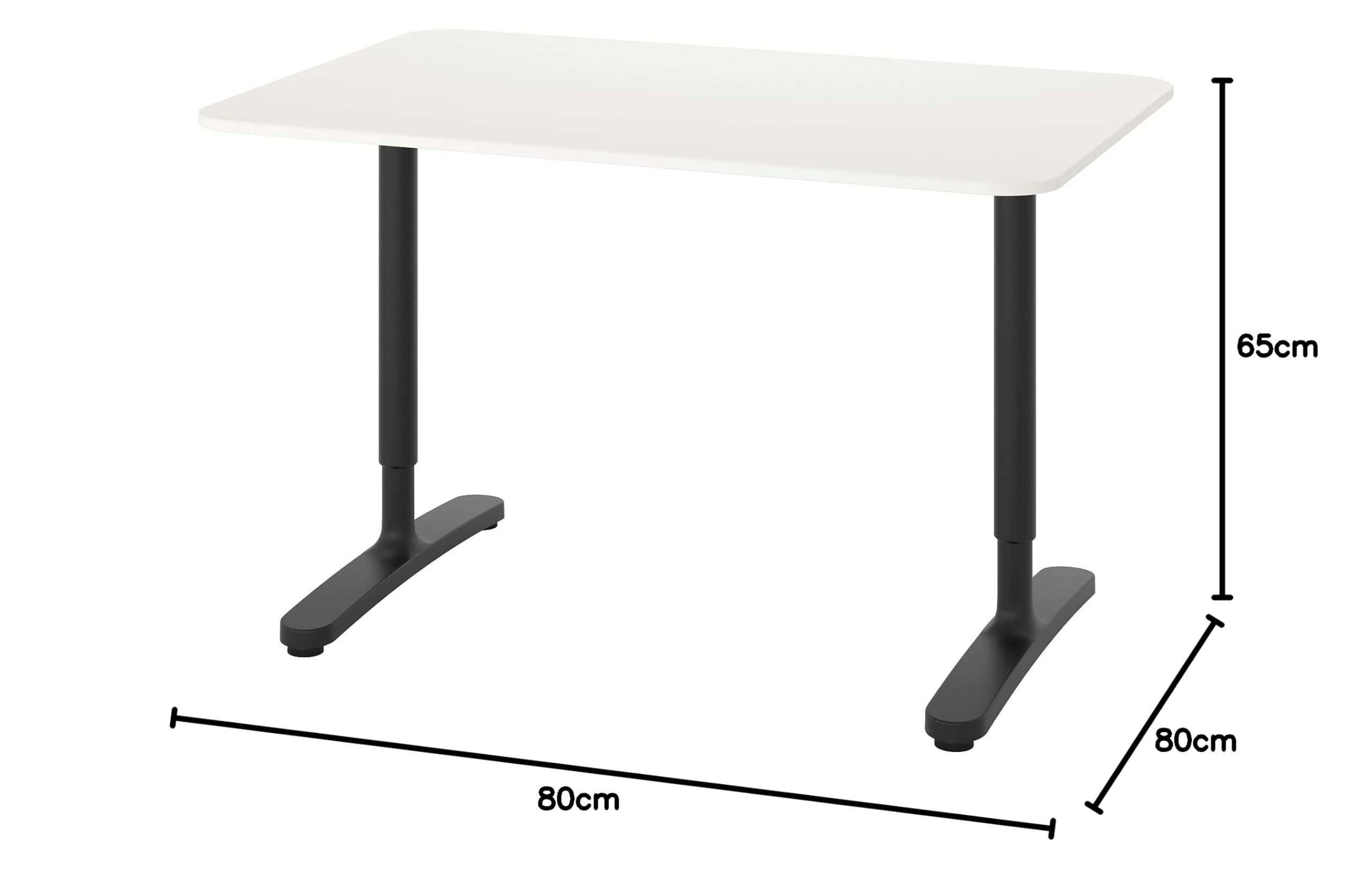 Ikea BEKANT Desk, 120 x 80 cm, white/black : Amazon.se: Home & Kitchen