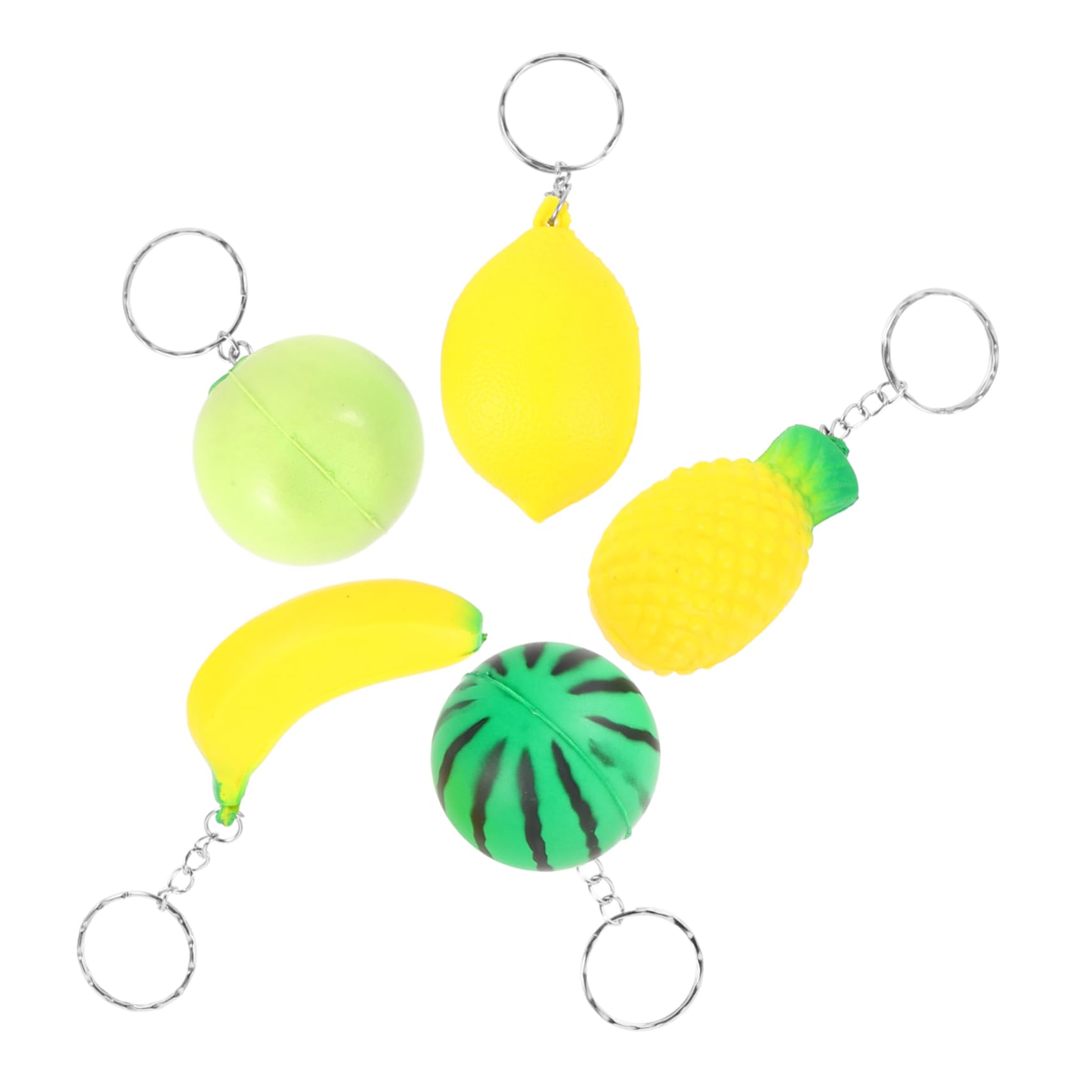 PRETYZOOM5pcs Mini Fruit Keychain Key Pendant Hawaiian Keychain Handbag Keychain Charm Cartoon Charm Pendant Novelty Keychain Fake Fruit Model Fruit Party Supplies Stainless Steel