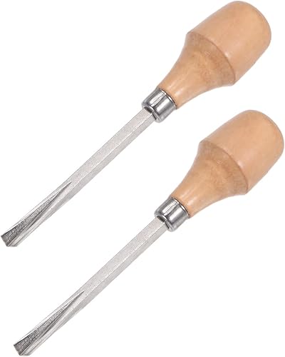 uxcell Cuchillo para tallar cinceles de madera, 0.394 in cromado 45 # acero al carbono punta triangular herramienta de mano para carpintería Graver