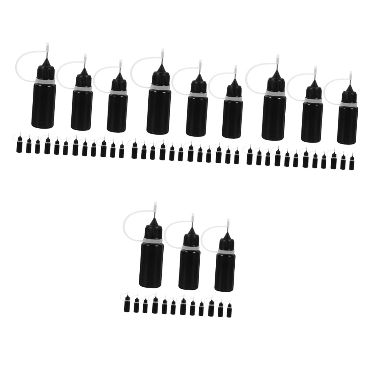 ULTECHNOVO 4 Sätze Flasche Mit Applikatorflasche Vorrats Für Kleber Leere Farbn Kleber n Leim Flüssigkleber Black Plastik 30 Stück * 4