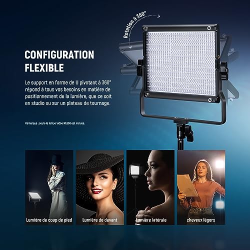 Lampe vidéo bicolore 660 LED kit éclairage studio avec diffuseur softbox - 6