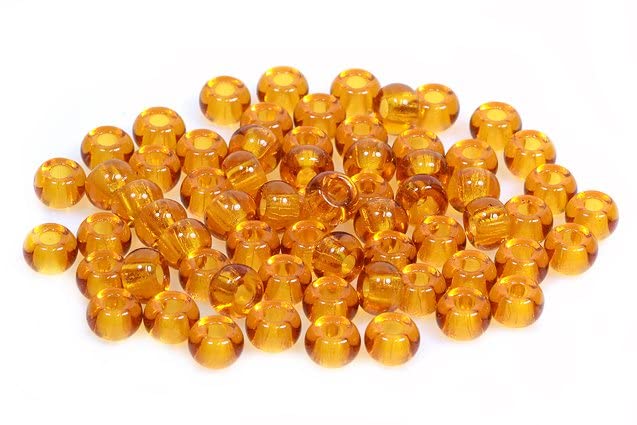 60pcs Pressed Rocailles Glass Seed Beads Preciosa Ornela 2/0, Transparent Brown (10090), Bohemia Crystal Glass, Czechia 311 19 001 — image 1