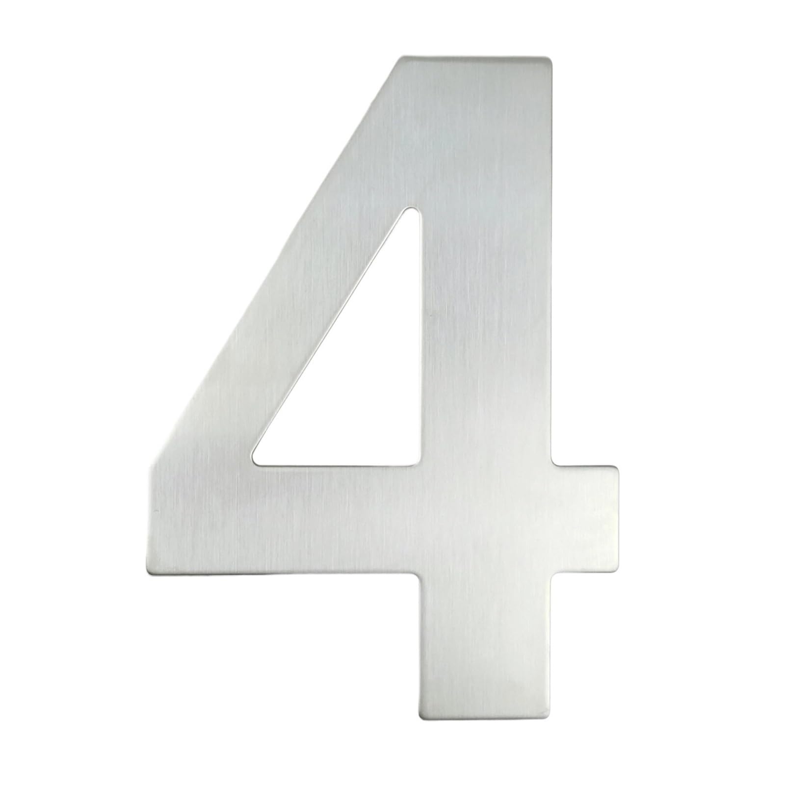 Numéro De Maison En Acier Inoxydable, 1 Pièce, 15/20/30cm, Grande Adresse Flottante for L'extérieur, Plaque Porte for Garage/appartement/rue(Silver No. 4,30cm)