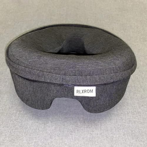 Almohada de espuma viscoelástica ergonómica redonda gris miniatura 5