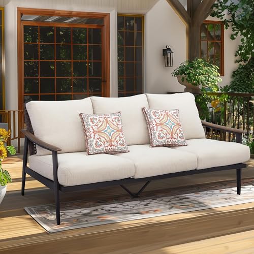 NATURAL EXPRESSIONS Patio Sofa Outdoor Furniture Metal Chair with...