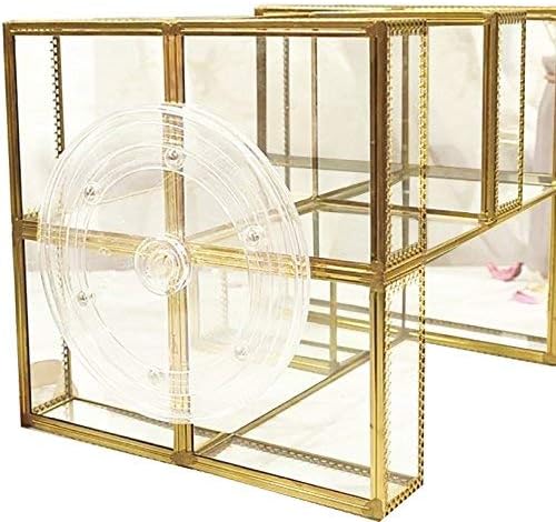 4-Tier Golden 360 Degree Rotation Cosmetic Organizer -Premium Spinning Perfume Tray,Large Capacity Beauty Display for Countertop,Vanity or Bathroom Dorm Room-Tempered Glass&Sturdy Metal - Image 4