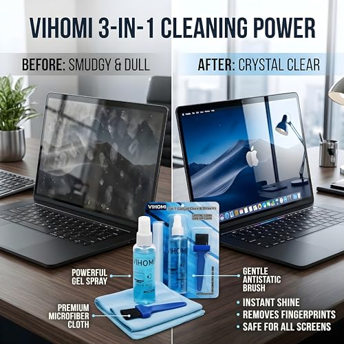 Image of Premium 3-in-1 Gel Spray Cleaner 100ml with Microfibre & Brush For Laptop, PC, Mobile, Tablet & All Screens