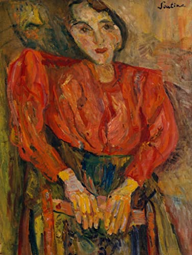 Toile murale abstraite Femme en blouse rouge Soutine impression premium 60x90cm