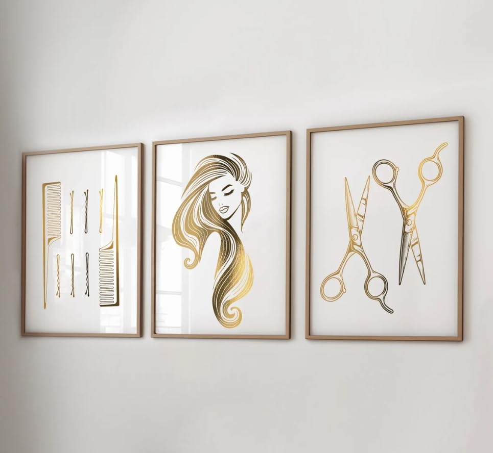Amazon.com: NATVVA Hairdresser Wall Art 3 Pieces Canvas Prints