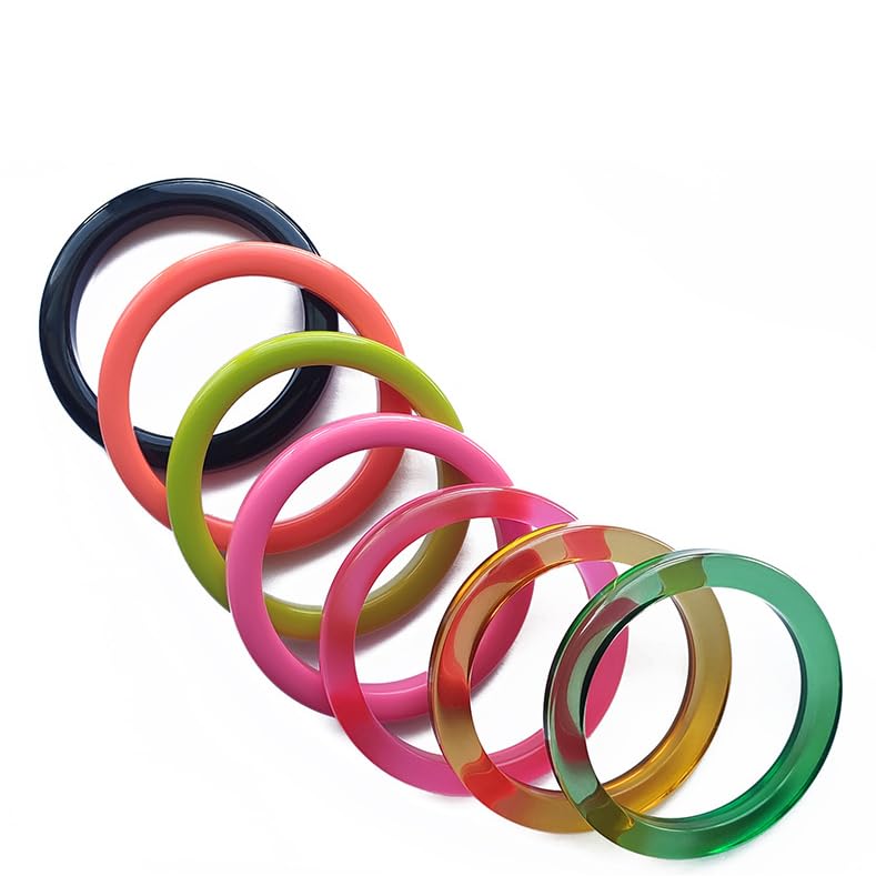 COLORFUL BLING Candy Color Resin Bangle Cuff Acrylic Neon Bangle Bracelet Wristband for Women Simple Geometric Wrist Wrap Jewelry3