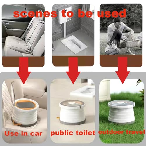 portable foldable potty seat for toddler training toilet seat emergency toilet the bottom has the function of storing garbage bags for car camping grey