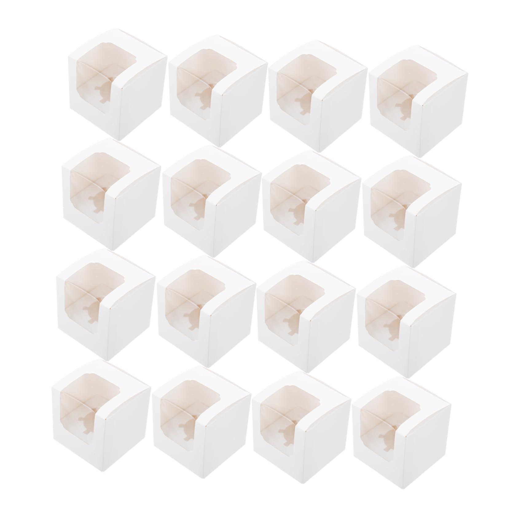 OUNONA Single Cupcake Containers Window Paper Muffin Boxes Cardboard Cake Boxes Multipurpose Packaging for Bakery Party