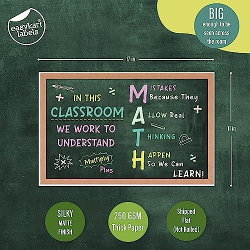 easykart labels 4 Pieces Math Posters Teacher Posters For Classroom Math Posters For Middle and High School Math Classroom Decorations For Teachers Education Mathematics Pediatric Poster Banner