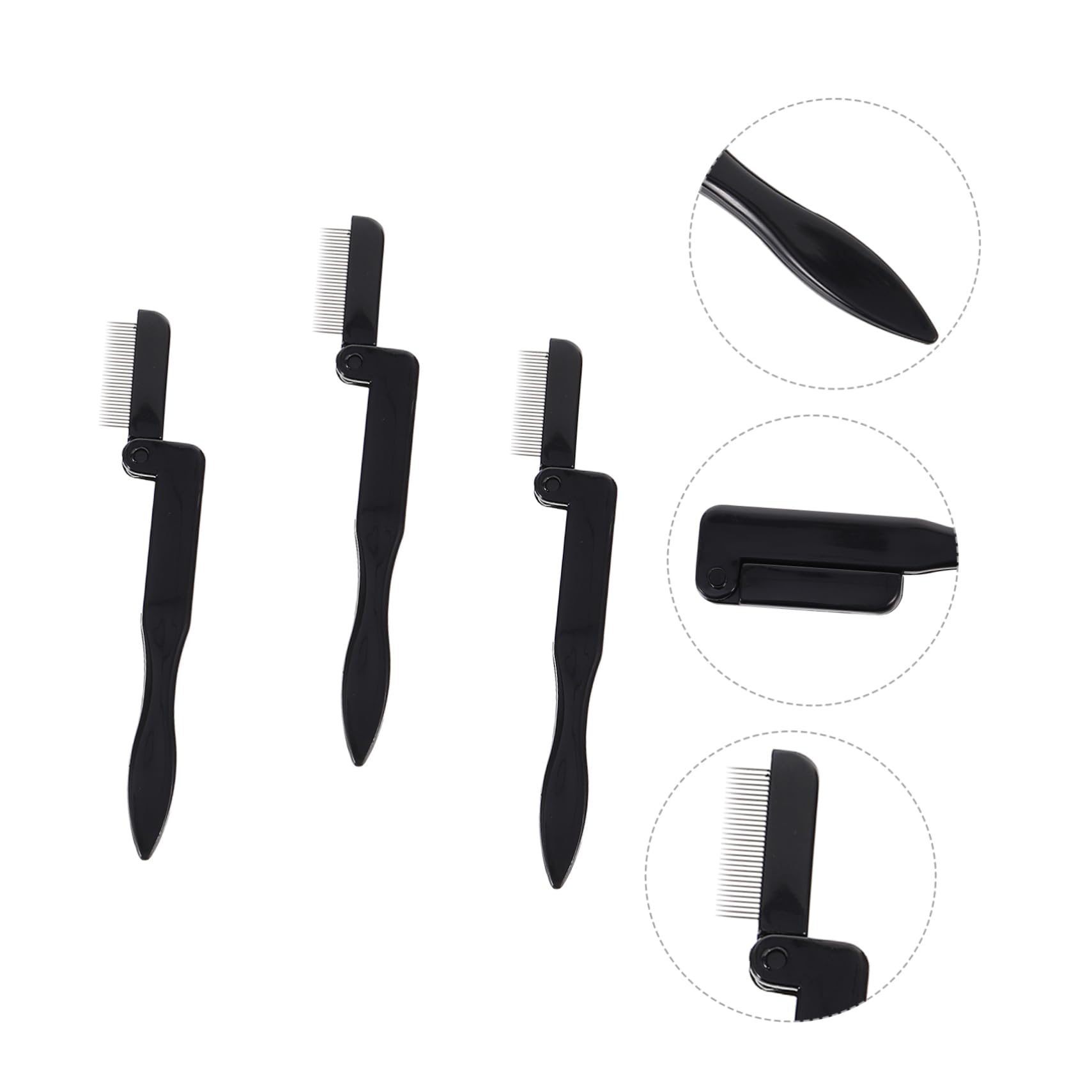 FRCOLOR 9piezas Mini Cepillos De Pestañas y Ceja Peine De Pestañas Curvado y Cepillo De Maquillaje De Portátiles Negro