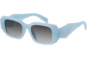 Polarized Baby Blue Rectangle Sunglasses for Women & Men