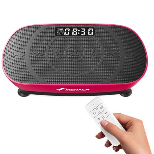 Image of MERACH Vibration Plate Exercise Machine, Curved Vibration Plate for Lymphatic Drainage Weight Loss, Vibrating Plate with Real-Time Calorie Tracking on LED Display, Workout Equipment for Home Women Men