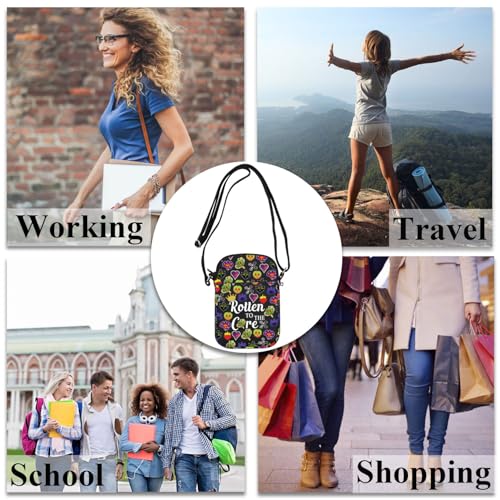 Image of PLITI Villain Movie Inspired Gift Villain Club Gift Rotten To The Core Villain Crossbody Bag For Fans (Rotten Core ZCbagbl)