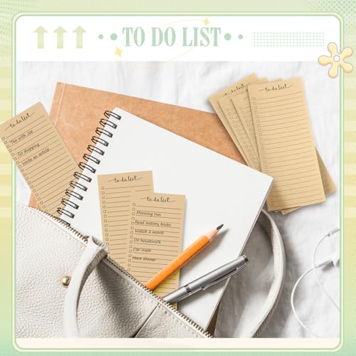 Image of Censen 10 Pack 500 Sheets to Do List Notes Daily Checklist Notepad with 50 Sheets Undated Memo Pad Color Block Shopping List Weekly Plan Notepad Organizer Planners(Wood Color,Lined) | Note Book 509 Sheets Colorful Memo Pad Office School Supplies Planner Shopping Weekly Plan Task Organizer Tear-off Design